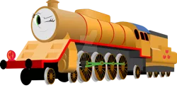 Size: 1280x633 | Tagged: safe, artist:artthriller94, derpibooru import, applejack, equestria girls, deviantart watermark, image, inanimate tf, locomotive, not salmon, obtrusive watermark, one eye closed, png, thomas the tank engine, train, trainified, transformation, wat, watermark, why, wink