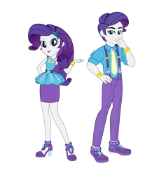 Size: 1316x1448 | Tagged: safe, artist:orin331, derpibooru import, edit, rarity, equestria girls, equestria girls series, bedroom eyes, bracelet, clothes, elusive, equestria guys, female, geode of shielding, hand on hip, hand over mouth, handsome, high heels, image, jewelry, legs, looking at you, magical geodes, male, necktie, pants, png, r63 paradox, rule 63, self paradox, shoes, simple background, skirt, smiling, smirk, suspenders, transparent background