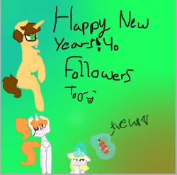 Size: 520x513 | Tagged: safe, artist:pawstheartest, derpibooru import, oc, unofficial characters only, pony, unicorn, abstract background, female, filly, glasses, glowing horn, happy new year, holiday, horn, image, magic, male, mare, milestone, png, stallion, telekinesis, unicorn oc