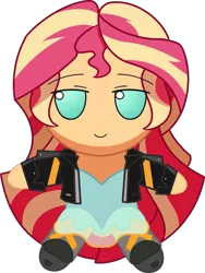 Size: 1161x1548 | Tagged: safe, artist:vidorii, derpibooru import, sunset shimmer, equestria girls, cute, image, plushie, png, shimmerbetes, simple background, solo, touhou, transparent background