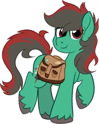 Size: 959x1200 | Tagged: safe, artist:binkyt11, derpibooru import, oc, oc:forest farseer, unofficial characters only, earth pony, pony, derpibooru community collaboration, 2021 community collab, bag, balancing, derpibooru exclusive, image, looking at you, male, png, raised hoof, saddle bag, simple background, solo, stallion, transparent background, unshorn fetlocks