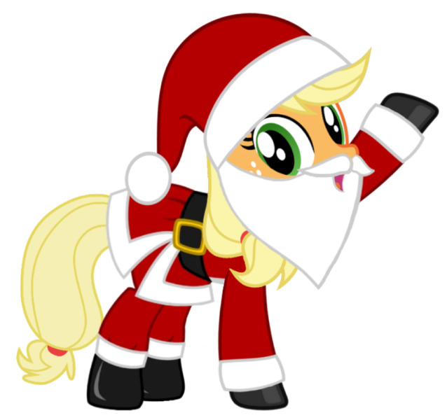 Size: 1024x963 | Tagged: artist needed, safe, derpibooru import, applejack, earth pony, pony, belt, boots, christmas, clothes, costume, fake beard, female, hat, holiday, image, looking at you, mare, png, raised hoof, santa beard, santa claus, santa costume, santa hat, shoes, simple background, transparent background, vector