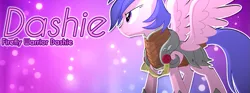 Size: 851x315 | Tagged: safe, artist:equestria-prevails, artist:sachidashie, derpibooru import, edit, firefly, pegasus, pony, armor, cover art, fantasy class, female, image, png, solo, warrior