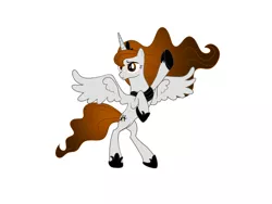 Size: 2048x1536 | Tagged: safe, artist:laalaaangel, derpibooru import, ponified, alicorn, pony, alicornified, bipedal, hoof in air, hoof shoes, image, jewelry, peytral, png, race swap, raised hoof, simple background, six (musical), solo, spread wings, tiara, white background, wings