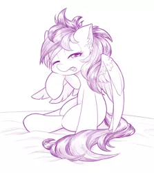 Size: 1280x1436 | Tagged: safe, artist:dstears, derpibooru import, rainbow dash, pegasus, pony, cute, dashabetes, digital art, female, image, jpeg, mare, messy mane, one eye closed, simple background, sleepy, solo, waking up, white background, yawn