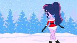 Size: 1920x1080 | Tagged: suggestive, derpibooru import, edit, editor:astroboy84, sci-twi, twilight sparkle, equestria girls, equestria girls series, 1920x1080, belt, boots, butt, christmas, christmas outfit, clothes, costume, cute, forest, gloves, holiday, image, panties, png, ponytail, santa costume, sexy, sexy santa costume, shoes, skirt, snow, snowfall, solo, the ass was fat, tree, twibutt, underwear, upskirt, walking, wallpaper, white panties, white underwear