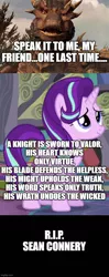 Size: 500x1260 | Tagged: safe, derpibooru import, edit, edited screencap, screencap, starlight glimmer, dragon, pony, comic, dragonheart, image, in memoriam, jpeg, oath, rest in peace, screencap comic, sean connery, the old code