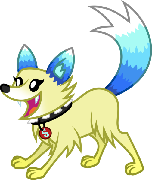 Size: 4000x4754 | Tagged: safe, artist:melisareb, derpibooru import, oc, unofficial characters only, dog, absurd resolution, collar, fangs, female, image, inkscape, non-pony oc, png, show accurate, simple background, solo, spiked collar, transparent background, vector