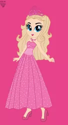Size: 1144x2104 | Tagged: safe, artist:gihhbloonde, artist:xxdavid5000xx, derpibooru import, equestria girls, barbie, barbie the princess & the popstar, barely eqg related, base used, clothes, crossover, crown, dress, equestria girls style, equestria girls-ified, high heels, image, jewelry, necklace, pink background, pink dress, png, princess, princess tori, regalia, shoes, simple background, solo, strapless