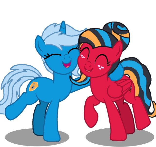 Size: 1172x1098 | Tagged: safe, artist:lynnthenerdkitty, derpibooru import, ponified, pegasus, pony, unicorn, base used, best friends, cheek to cheek, chromia, duo, duo female, eyes closed, female, hug, image, png, raised hoof, simple background, smiling, transformers, transparent background, windblade