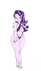 Size: 1632x2800 | Tagged: suggestive, artist:darkeros13, derpibooru import, starlight glimmer, equestria girls, bikini, breasts, busty starlight glimmer, cameltoe, clothes, female, image, looking at you, png, simple background, smiling, solo, stupid sexy starlight glimmer, swimsuit, white background