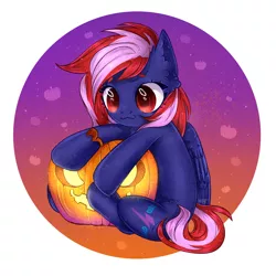 Size: 1804x1804 | Tagged: safe, artist:lovely-pony, derpibooru import, oc, oc:shella swift, unofficial characters only, pegasus, pony, halloween, holiday, image, jack-o-lantern, png, pumpkin, solo