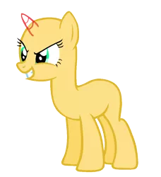 Size: 854x935 | Tagged: safe, artist:princessdeathwish, derpibooru import, oc, unofficial characters only, pony, unicorn, bald, base, evil grin, eyelashes, female, grin, horn, image, mare, png, simple background, smiling, solo, transparent background, unicorn oc