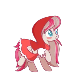 Size: 894x894 | Tagged: safe, artist:kb-gamerartist, derpibooru import, angel wings, pegasus, pony, blushing, cloak, clothes, costume, cute, female, halloween, halloween costume, holiday, image, little red riding hood, mare, nightmare night, nightmare night costume, png, raised hoof, raised leg, robe, simple background, solo, transparent background