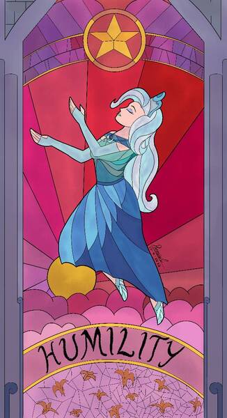Size: 620x1140 | Tagged: safe, artist:reminic, derpibooru import, idw, trixie, human, reflections, spoiler:comic, humanized, image, jpeg, princess of humility, seven heavenly virtues