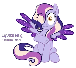 Size: 1132x1008 | Tagged: safe, artist:gallantserver, derpibooru import, oc, oc:lavender, pegasus, pony, female, image, magical lesbian spawn, mare, offspring, parent:princess cadance, parent:twilight sparkle, parents:twidance, png, simple background, solo, transparent background, two toned wings, wings