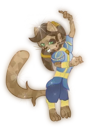 Size: 5008x6920 | Tagged: safe, artist:lincolnbrewsterfan, derpibooru import, idw, cerena, abyssinian, anthro, cat, crystal pony, digitigrade anthro, spoiler:comicidw2020, absurd resolution, alternate hairstyle, clothes, coat, crystal abyssinian, crystalline, crystallized, derpibooru exclusive, female, glow, gradient clothes, gradient ears, gradient eyes, gradient hair, hairband, happy, idw showified, image, looking at you, png, show accurate, simple background, smiling at you, solo, sparkles, transparent background, vector