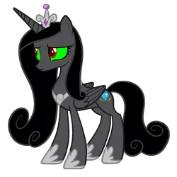 Size: 1600x1600 | Tagged: safe, artist:blah23z, artist:proenix, derpibooru import, king sombra, princess cadance, alicorn, pony, corruptance, corrupted, corrupted cadance, dark magic, evil cadance, hoof shoes, image, jewelry, magic, palette swap, peytral, png, recolor, simple background, solo, sombra eyes, tiara, transparent background