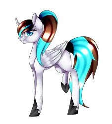 Size: 1084x1200 | Tagged: safe, artist:minelvi, derpibooru import, oc, unofficial characters only, pony, unicorn, curved horn, eyelashes, hoof shoes, horn, image, png, simple background, solo, transparent background, unicorn oc