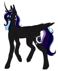 Size: 2265x2761 | Tagged: safe, artist:amcirken, derpibooru import, oc, oc:galaxy night, alicorn, pony, female, image, mare, png, simple background, solo, transparent background