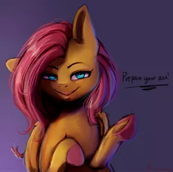 Size: 3555x3535 | Tagged: suggestive, artist:miokomata, derpibooru import, fluttershy, pegasus, pony, colored hooves, female, flutterrape, frog (hoof), gradient background, image, jpeg, looking at you, mare, prepare your anus, rapeface, solo, talking to viewer, underhoof