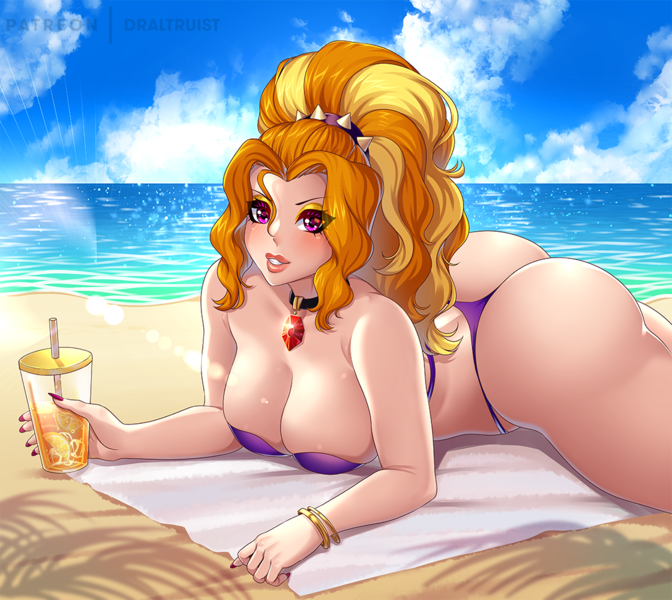 Size: 1064x950 | Tagged: suggestive, artist:draltruist, derpibooru import, adagio dazzle, equestria girls, adagio dat-azzle, ass, bikini, breasts, busty adagio dazzle, butt, cleavage, clothes, female, image, looking at you, png, sexy, solo, solo female, stupid sexy adagio dazzle, swimsuit, thighs