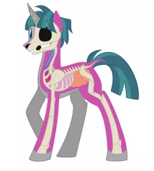 Size: 900x1000 | Tagged: safe, artist:enigmadoodles, derpibooru import, stygian, pony, unicorn, dissectibles, image, jpeg, male, organs, simple background, solo, stallion, white background