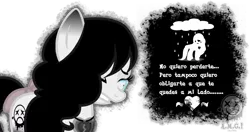 Size: 1023x542 | Tagged: safe, alternate version, artist:amgiwolf, derpibooru import, oc, oc:amgi, unofficial characters only, earth pony, pony, cloud, crying, duo, earth pony oc, eyes closed, female, image, mare, png, rain, sad, silhouette, simple background, transparent background