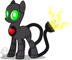 Size: 901x753 | Tagged: safe, artist:amgiwolf, derpibooru import, oc, unofficial characters only, pony, robot, robot pony, augmented tail, heart, image, plug, png, simple background, smiling, solo, transparent background