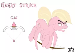 Size: 3948x2792 | Tagged: safe, artist:justapone, derpibooru import, oc, oc:heart struck, pegasus, pony, angry, bow, chest fluff, colored, cutie mark, eyebrows, eyebrows visible through hair, flat colors, flying, gritted teeth, heart, image, leg fluff, male, pegasus oc, pink coat, png, red eyes, shrunken pupils, solo, stallion, teeth, wings