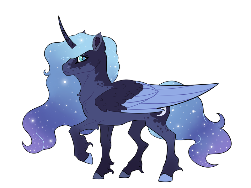 Size: 4000x3000 | Tagged: safe, artist:venommocity, derpibooru import, princess luna, pony, alternate design, colored wings, image, png, simple background, solo, two toned wings, white background, wings