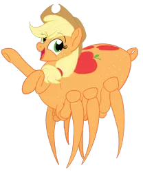 Size: 1000x1200 | Tagged: safe, artist:sixes&sevens, derpibooru import, applejack, monster pony, original species, spider, spiderpony, alternative cutie mark placement, body freckles, freckles, image, png, simple background, species swap, spiderjack, transparent background