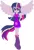 Size: 403x590 | Tagged: safe, artist:selenaede, artist:user15432, derpibooru import, sci-twi, twilight sparkle, twilight sparkle (alicorn), alicorn, human, equestria girls, base used, boots, clothes, dress, element of magic, glasses, gloves, high heel boots, high heels, image, mask, multicolored hair, pegasus wings, png, ponied up, purple dress, purple shoes, rainbow hair, rainbow power, rainbow power-ified, shoes, superhero, superhero costume, wings