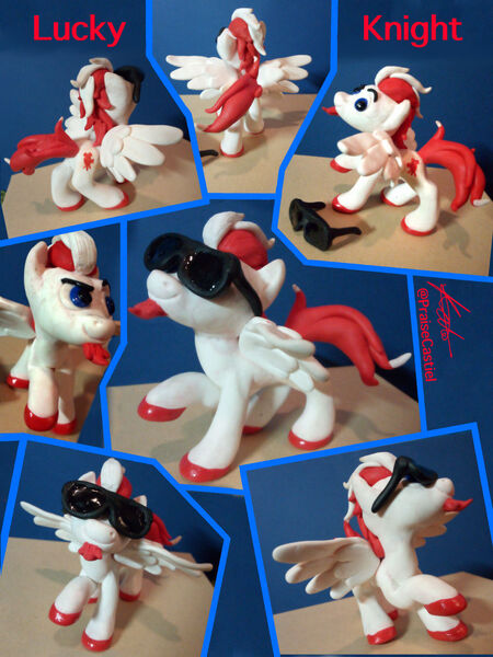 Size: 1024x1366 | Tagged: safe, artist:praisecastiel, derpibooru import, oc, oc:lucky knight, pegasus, artisian crafts, convention:alicon, craft, fimo, image, jpeg, sculpture