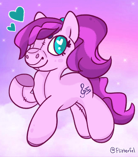 Size: 1584x1800 | Tagged: safe, artist:flitterfel, derpibooru import, oc, oc:violet ray, unofficial characters only, earth pony, pony, commission, cutie mark, heart, heart eyes, image, plushie, plushification, png, solo, wingding eyes