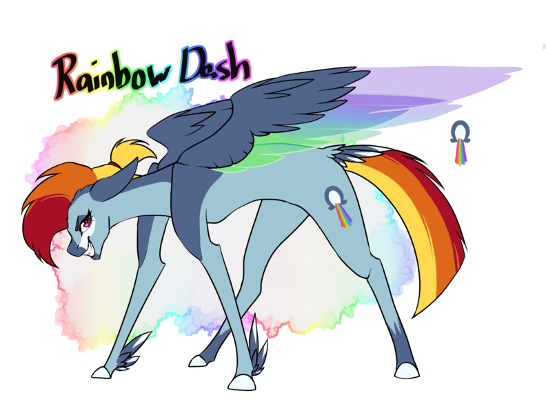 Size: 1714x1298 | Tagged: safe, artist:erroremma, derpibooru import, rainbow dash, pegasus, pony, colored wings, feathered fetlocks, image, multicolored wings, png, rainbow wings, redesign, simple background, solo, tail feathers, transparent background, wings