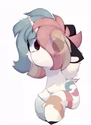 Size: 701x964 | Tagged: safe, artist:little-sketches, derpibooru import, oc, oc:rai, unofficial characters only, pony, unicorn, bust, chest fluff, eye clipping through hair, image, jpeg, male, simple background, solo, white background