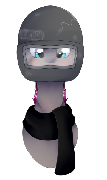 Size: 1492x2492 | Tagged: safe, artist:chazmazda, derpibooru import, oc, pony, blushing, bust, clothes, commission, commissions open, helmet, image, photo, png, portrait, scarf, shade, shine, short hair, simple background, solo, streamer, transparent, transparent background