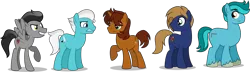 Size: 5279x1527 | Tagged: safe, artist:stellardusk, derpibooru import, oc, unofficial characters only, earth pony, pegasus, pony, unicorn, fanfic:unchanging love, image, png, simple background, transparent background