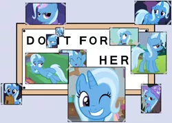 Size: 1400x1000 | Tagged: safe, derpibooru import, edit, edited screencap, editor:grapefruitface, screencap, trixie, boast busters, magic duel, road to friendship, student counsel, to where and back again, do it for her, exploitable meme, image, looking at you, looking to side, meme, moodboard, one eye closed, png, wink