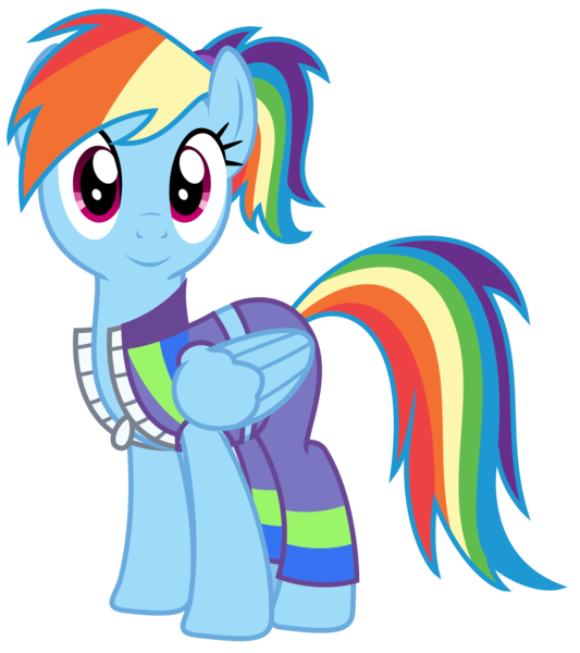 Size: 1500x1688 | Tagged: safe, artist:sketchmcreations, derpibooru import, rainbow dash, pegasus, pony, alternate hairstyle, buckball fan gear rainbow dash, clothes, cute, dashabetes, female, gameloft, gameloft interpretation, image, jacket, looking at you, mare, pants, png, ponytail, simple background, smiling, sports bra, sweatpants, transparent background, vector