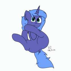 Size: 2000x2000 | Tagged: safe, artist:inky scroll, derpibooru import, oc, pony, unicorn, animated, cute, featureless crotch, female, gif, image, looking at you, not luna, simple background, solo, white background
