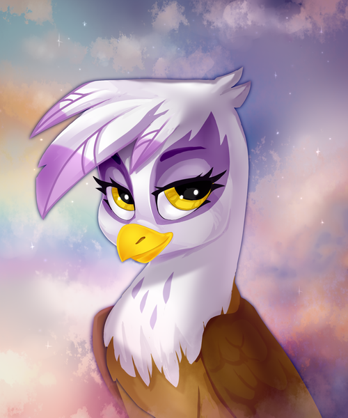 Size: 2000x2400 | Tagged: safe, artist:shooshaa, derpibooru import, gilda, gryphon, bust, cute, female, gildadorable, image, looking at you, png, portrait, solo