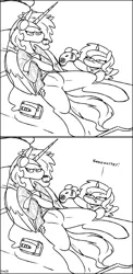 Size: 906x1862 | Tagged: safe, artist:skoon, derpibooru import, princess celestia, princess luna, alicorn, pony, '90s, '90s kid, black and white, bored, bubblegum, cassette tape, comic, cute, disgusted, female, filly, food, funny, grayscale, gum, image, monochrome, png, royal sisters, sega genesis, siblings, simple background, sisters, sketch, teenager, woona, younger