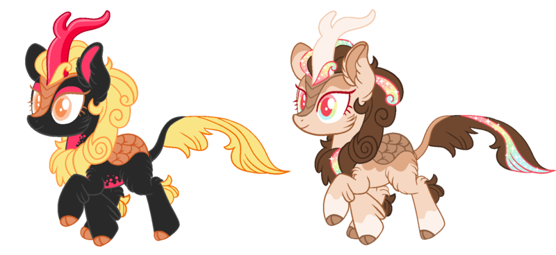 Size: 1967x904 | Tagged: safe, artist:keeka-snake, derpibooru import, oc, unofficial characters only, kirin, female, image, png, simple background, transparent background