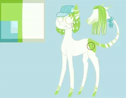 Size: 604x472 | Tagged: safe, artist:queennutti, derpibooru import, oc, unofficial characters only, cow plant pony, monster pony, original species, plant pony, pony, augmented tail, blue background, cigarette, hat, image, jpeg, plant, simple background, smoking