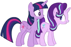 Size: 8957x5892 | Tagged: safe, artist:famousmari5, derpibooru import, starlight glimmer, twilight sparkle, twilight sparkle (alicorn), alicorn, unicorn, absurd resolution, bump, cutie mark, duo, image, looking back, open mouth, png, simple background, transparent background