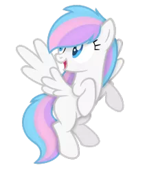 Size: 600x702 | Tagged: safe, artist:emeriss96, derpibooru import, oc, oc:white tail, pegasus, pony, flying, image, png, simple background, smiling, transparent background