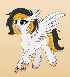 Size: 2905x3187 | Tagged: safe, artist:starshade, derpibooru import, oc, oc:stormy, unofficial characters only, hippogriff, beak, commission, female, flying, hippogriff oc, hooves, image, png, simple background, solo, spread wings, talons, wings