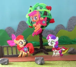 Size: 3280x2888 | Tagged: safe, alternate version, artist:malte279, derpibooru import, apple bloom, scootaloo, sweetie belle, earth pony, pony, cape, clothes, craft, cutie mark crusaders, embossing, image, irl, jpeg, metal foil, photo, relief